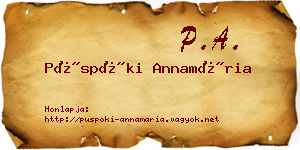 Püspöki Annamária névjegykártya