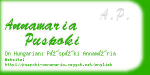 annamaria puspoki business card